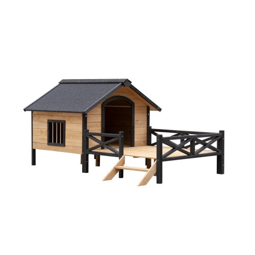 Outdoor Large Cabin Style Wooden Kennel