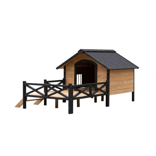 Outdoor Large Cabin Style Wooden Kennel