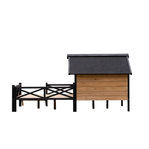 Outdoor Large Cabin Style Wooden Kennel