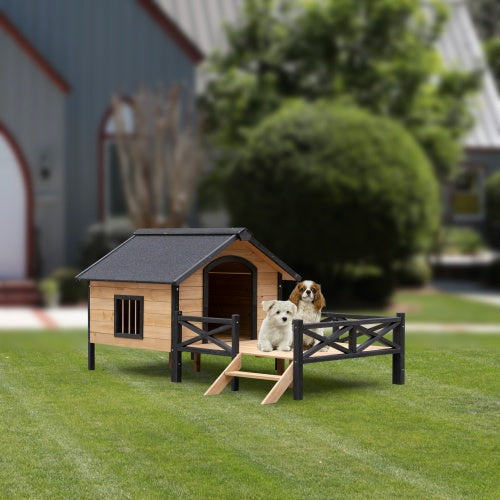 Outdoor Large Cabin Style Wooden Kennel