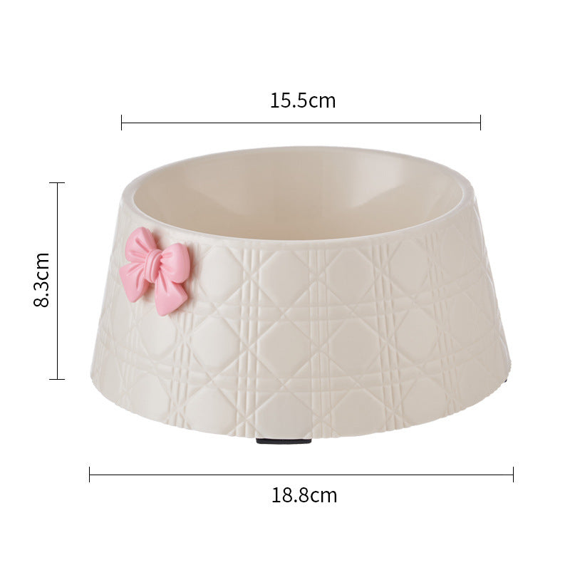 Pet Dog Food Bowls Lovely Bowknot Puppy Feeder