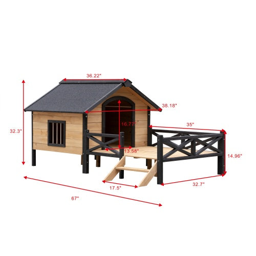 Outdoor Large Cabin Style Wooden Kennel