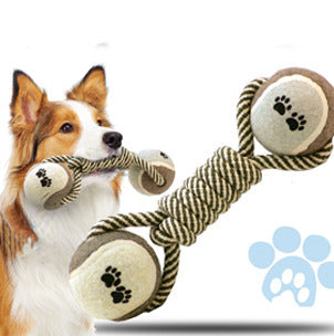 Pet Dumbbell Rope Tennis Toys Teeth Cleaning