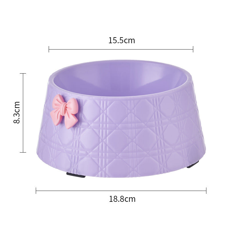 Pet Dog Food Bowls Lovely Bowknot Puppy Feeder