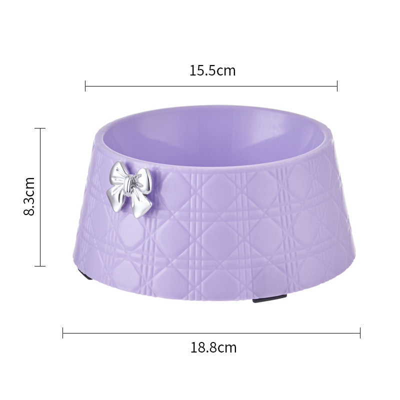 Pet Dog Food Bowls Lovely Bowknot Puppy Feeder