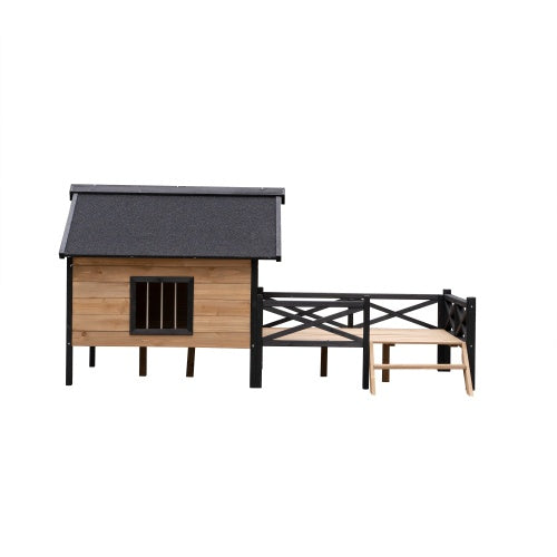 Outdoor Large Cabin Style Wooden Kennel