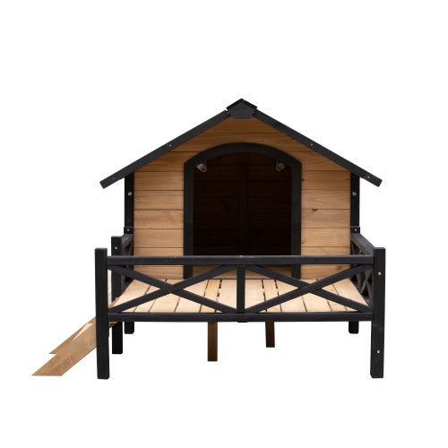 Outdoor Large Cabin Style Wooden Kennel
