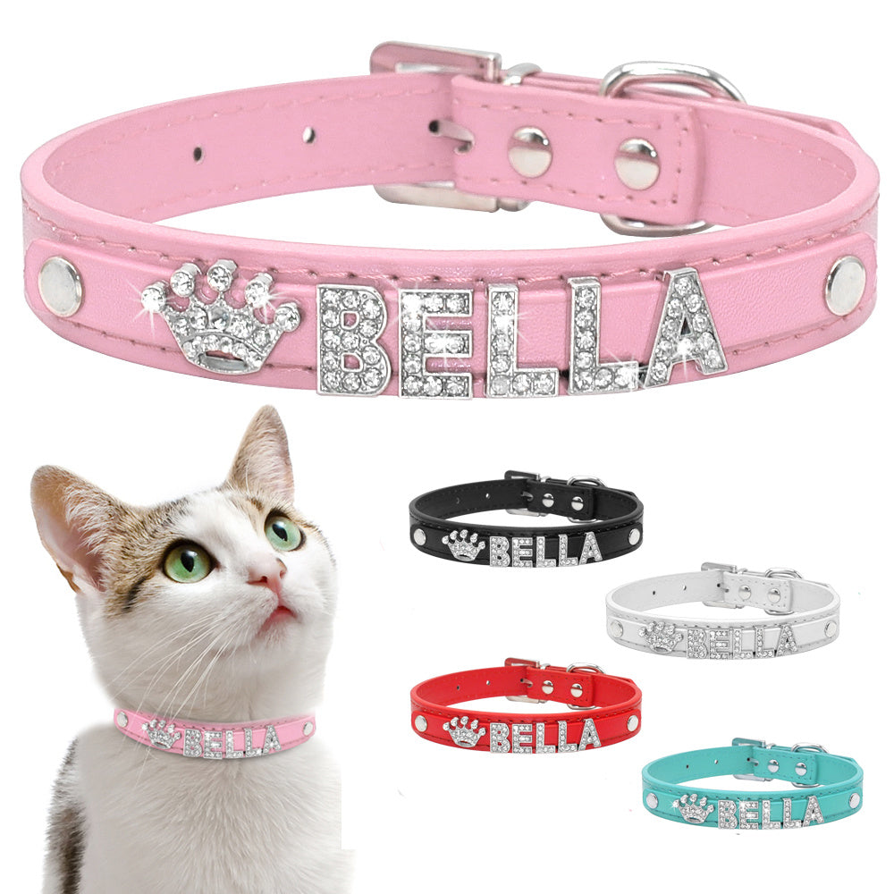 Personalized Cat Collar Rhinestone Dogs Collars